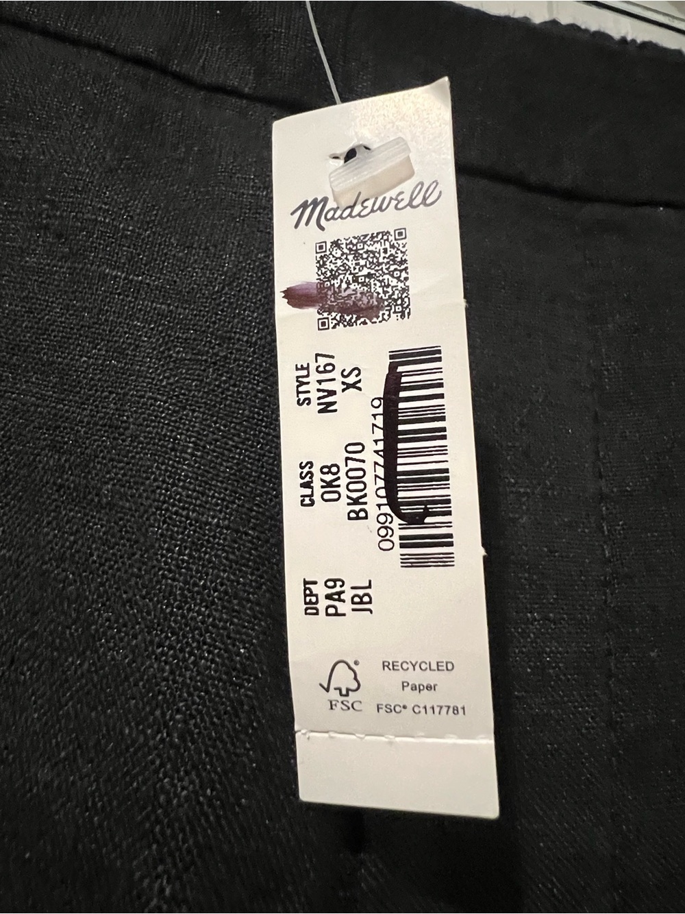 Madewell Black Relaxed Linen-Blend Chino Pants - Picture 5 of 7